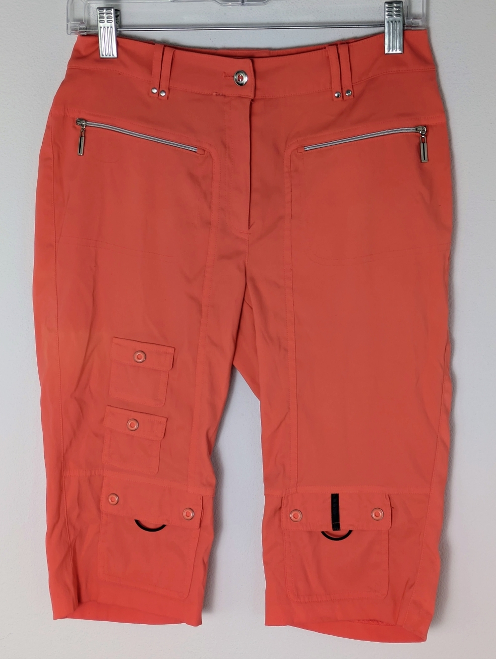 Jamie Sadock Capri Shorts Bermuda Size 2 Golf Activewear Pickleball Orange Red
